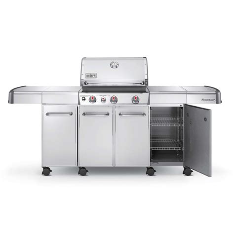 weber genesis grill center stainless steel cabinets|weber genesis grill built in.